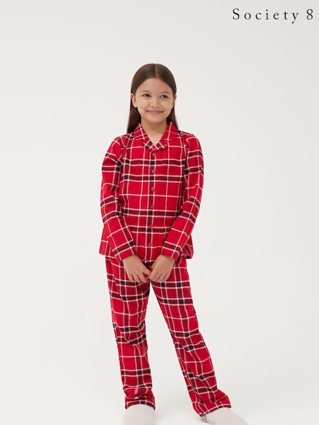 Society 8 Red 100% Cotton Flannel Christmas Pyjamas (AT1155) | €18