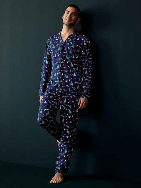 Society 8 Blue Mens Ski Slope Christmas Pyjamas (AT1170) | €28