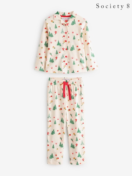 Society 8 Cream Girls Ski Slope Christmas Pyjamas (AT1172) | €18