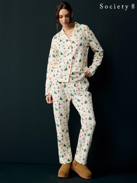 Society 8 Cream Ladies Ski Slope Christmas Pyjamas (AT1182) | €25