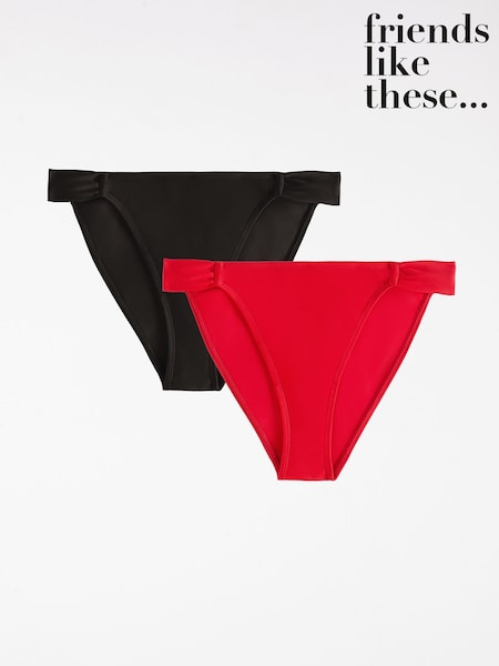 Friends Like These Pleated Triangle Tie Back Bikini Bottoms 2 Pack (AT1222) | €54