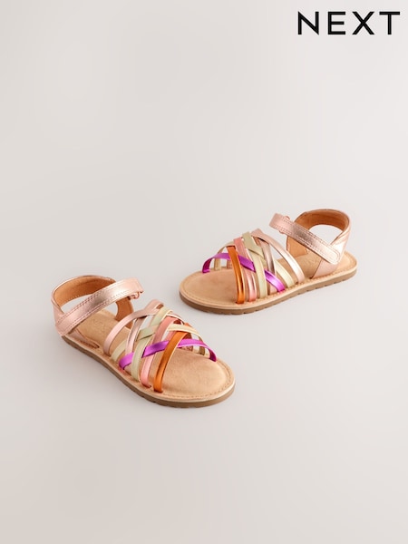 Metallic Wide Fit (G) Strap Sandals (AT1253) | R$ 215 - R$ 235