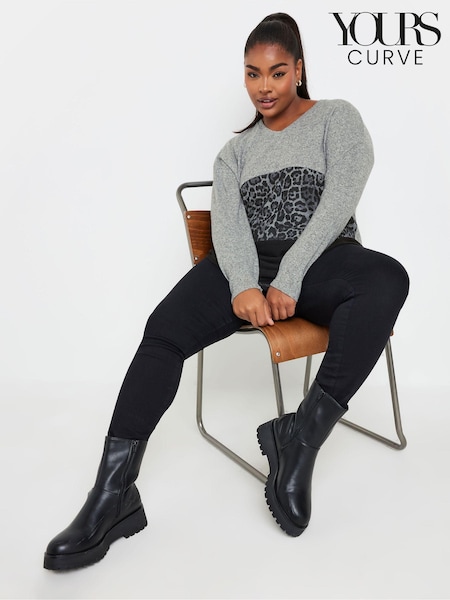 Yours Curve Grey Colourblock Jumper (AT1266) | 2,043 UAH