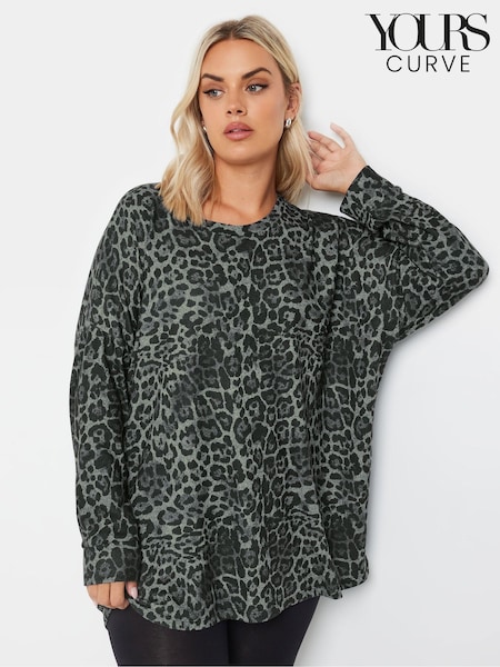 Harmaa - Yours Curve Leopard Lounge Neulepusero (AT1287) | €50