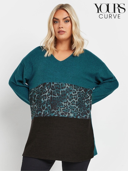 Yours Curve Blue Colourblock Jumper (AT1288) | 2,043 UAH