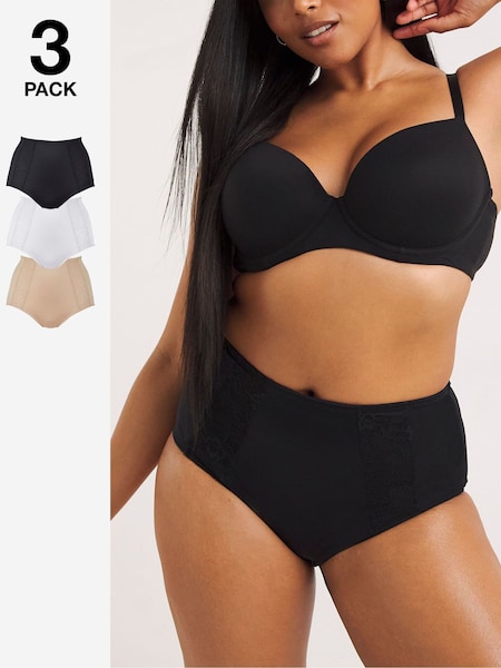 Simply Be Control Tummy Magisculpt Firm Midi Briefs 3 Pack (AT1364) | €42