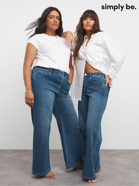 Simply Be Blue Cosy Finish Wide Leg Jeans (AT1371) | €35