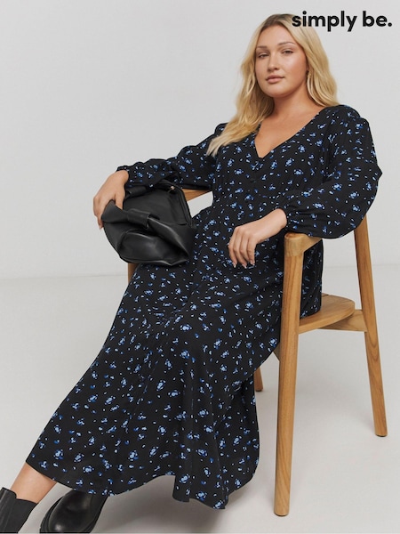 Simply Be Black Viscose Button Through Dress (AT1387) | €21.50
