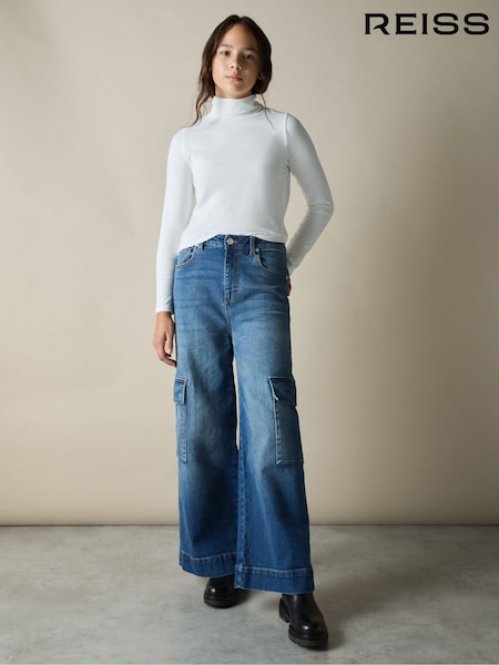 Reiss Sienna Wide-Leg Cargo-Pocket Jeans (AT1456) | ‏396 د.إ.‏