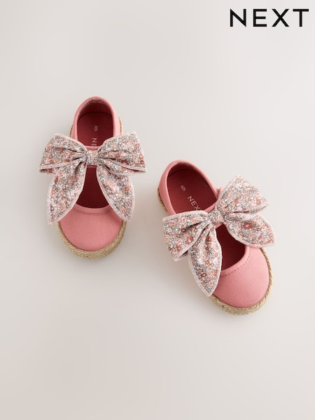 Rust Pink Printed Bow Touch And Fasten Strap Shoes (AT1497) | $35 - $39