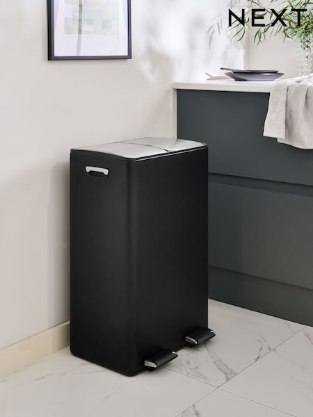 Black 60L 3 Compartment Recycling Soft Close Pedal Bin (AT1498) | €159