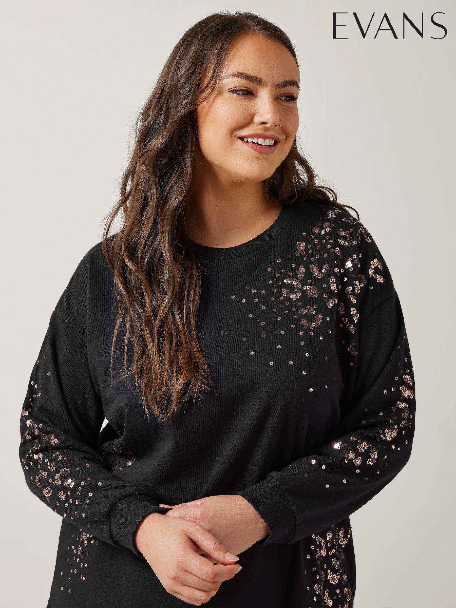 Womens sequin sweatshirt top