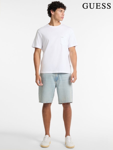 Guess Jeans Light Blue Denim Regular Fit Denim Shorts (AT1560) | ₪297