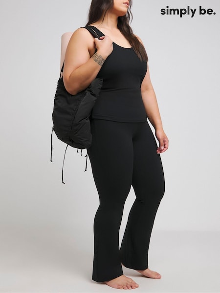 Simply Be Black Magisculpt 360 Control Full Flared Yoga Pants (AT1656) | €39