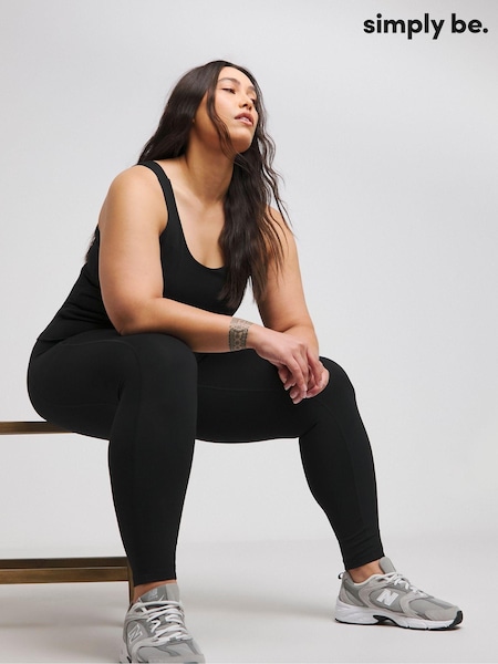 Simply Be Black Magisculpt 360 Control Full Length Leggings (AT1681) | $74