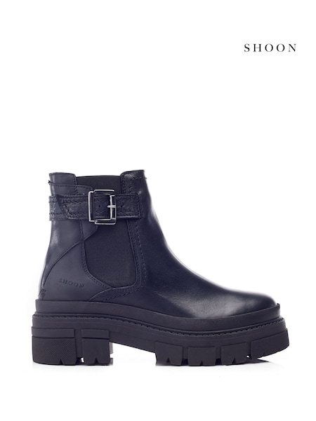 Moda in Pelle Oller Buckle Strap Chunky Leather Chelsea Boots (AT1875) | €196