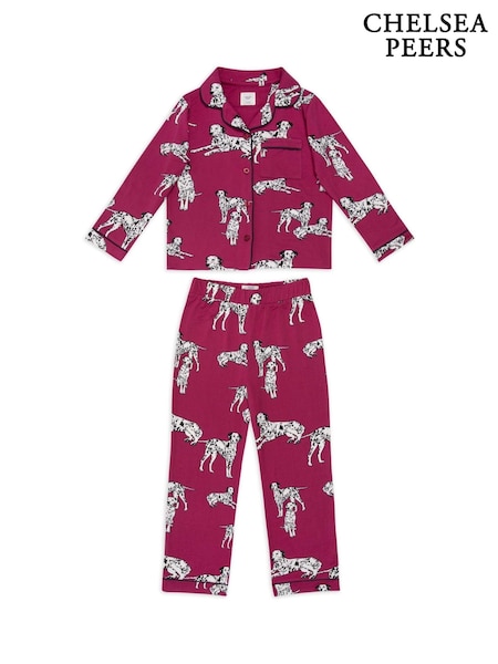Chelsea Peers Kids Dalmation Dog Print Button Up Long Pyjama Set (AT1891) | 125 LEI