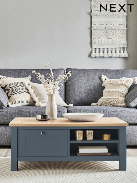 Navy Blue Malvern Oak Effect Storage Coffee Table (AT1940) | €340