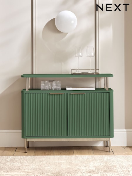 Green Emilie Ribbed Drinks Cabinet (AT1944) | €365