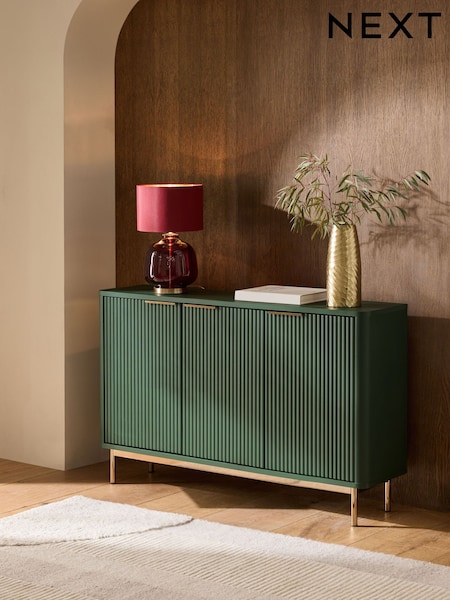 Green Emilie Ribbed Space Saving Large Sideboard (AT1946) | €430
