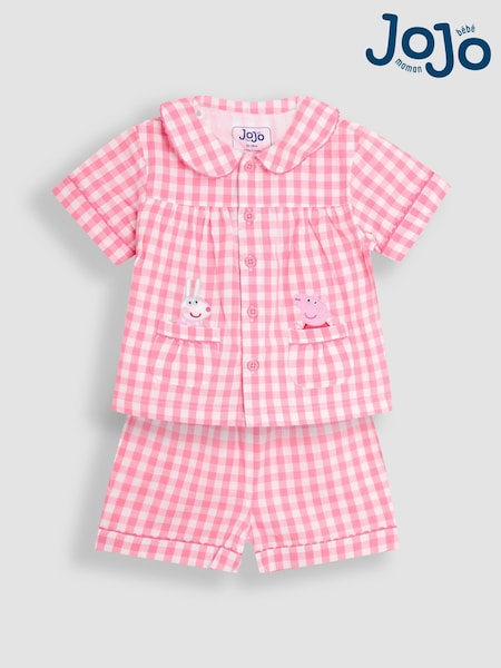 JoJo Maman Bébé Pink Peppa Pig Character Classic Woven Pyjamas (AT1982) | €37