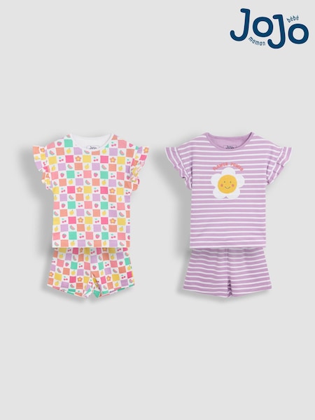 JoJo Maman Bébé Print Short Jersey 100% Cotton Pyjamas 2 Pack (AT2018) | 47 €