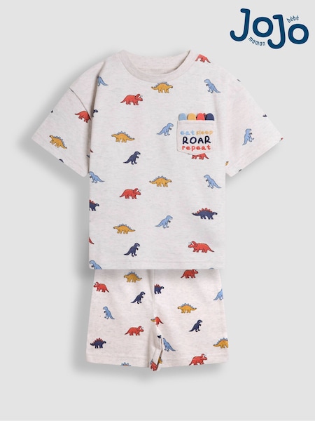 JoJo Maman Bébé Grey Embroidered Jersey Pyjamas (AT2033) | R$ 205