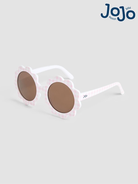 JoJo Maman Bébé Pale Pink Flower Print Shaped Sunglasses (AT2050) | €20