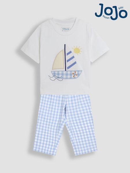 JoJo Maman Bébé White Appliqué Woven Pyjamas (AT2067) | R$ 205