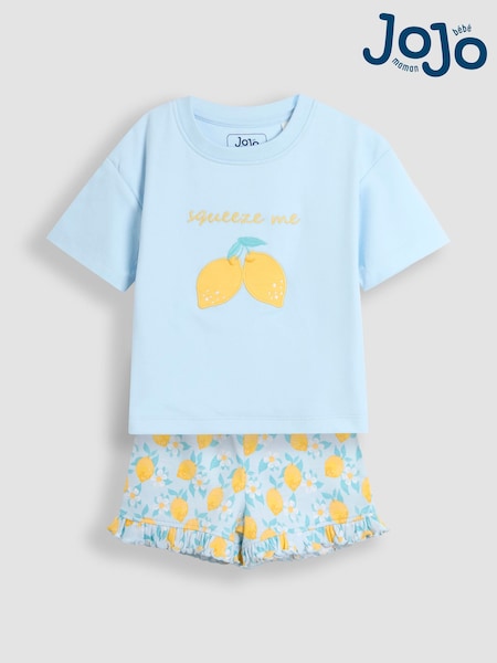 JoJo Maman Bébé Pale Blue Fruit Printed Jersey Pyjamas (AT2068) | €34