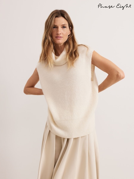 Phase Eight Cream Ginny Cowl Neck Tank (AT2112) | ₪427