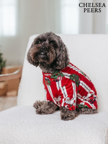 Chelsea Peers Red Pet Christmas Santa Stripe Print Pyjama T-Shirt (AT2141) | €13