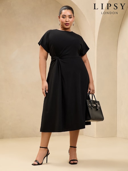 Negro - Lipsy Knot Side Midi Dress (AT2153) | 69 €