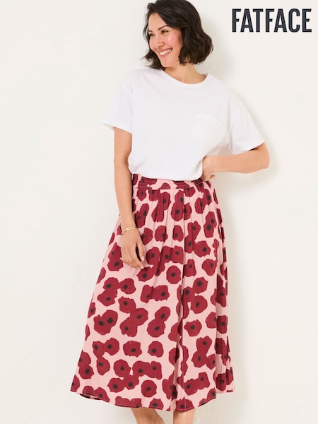 FatFace Millie Multi Poppies Midi Skirt (AT2157) | AED288