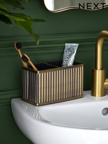 Gold Rib Toothbrush Tidy (AT2196) | €20
