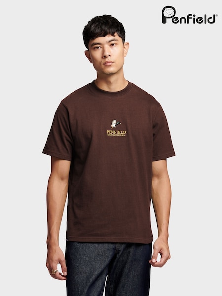 Penfield Brown Mens 100% Cotton Embroidered Mallard T-Shirt (AT2259) | R$ 495