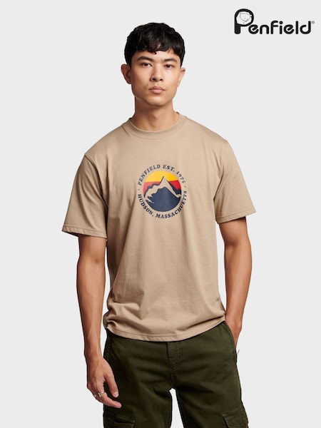 Penfield Mens 100% Cotton Circle Mountain T-Shirt (AT2260) | €46