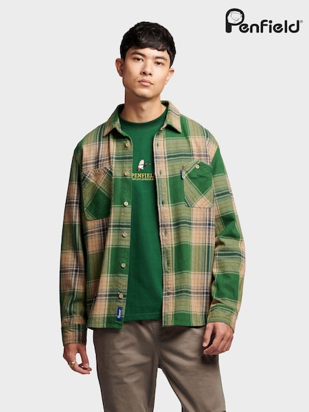 Penfield Mens Brushed Check 100% Cotton Overshirt (AT2261) | €158