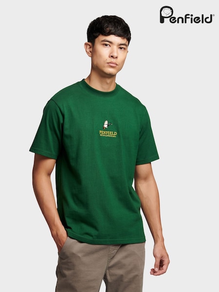 Penfield Green Mens 100% Cotton Embroidered Mallard T-Shirt (AT2269) | R$ 495