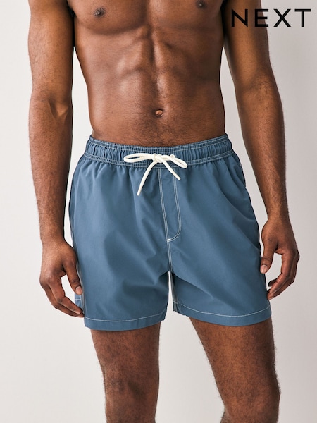 Albastru gresie - Contrast Stitch Swim Shorts (AT2279) | 135 LEI