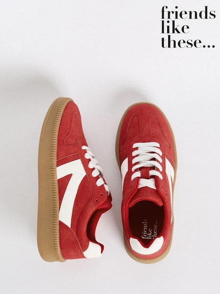 Friends Like These Red Lace-Up Retro Gumsole Sports Trainers (AT2352) | €45