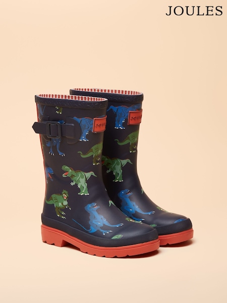 Joules Kids' Navy & Red Dinosaur Printed Wellies (AT2362) | €38