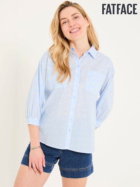FatFace Whitney Chambray Blue Bows Shirt (AT2380) | €63