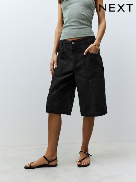 Black 100% Cotton Jort Shorts (AT2454) | €28