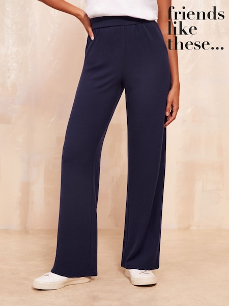 Friends Like These Navy Cosy Wide Leg Joggers (AT2486) | R$ 255