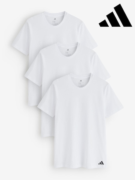 adidas White Active Core Cotton Crew Neck Tshirt 3 pack (AT2545) | AED233