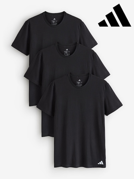 adidas Black Active Core Cotton Crew Neck Tshirt 3 pack (AT2551) | AED233