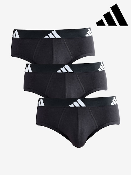 adidas Black Active Flex Cotton Briefs (AT2554) | AED204