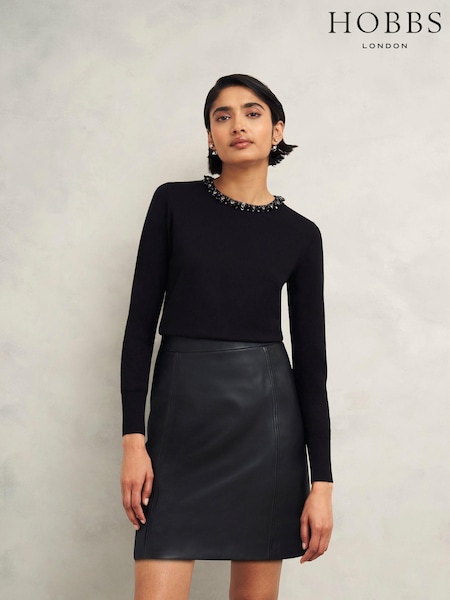 Hobbs Black Oakley Beaded Jumper (AT2648) | €126
