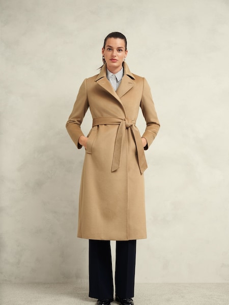 Hobbs Brown Petite Livia Wool Coat (AT2665) | 1,876 QAR